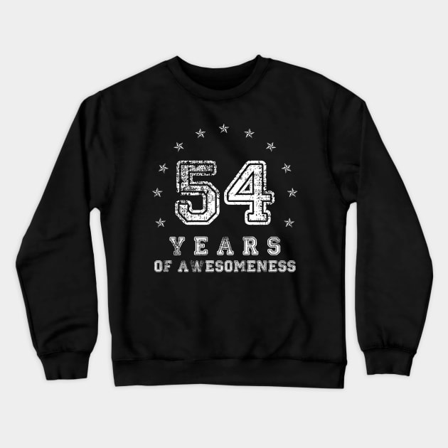 Vintage 54 years of awesomeness Crewneck Sweatshirt by opippi